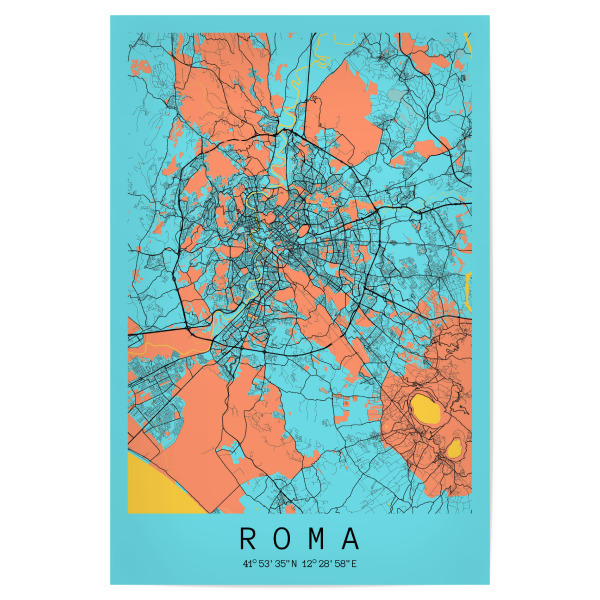 Poster "City Map von Rom" artboxONE - Städte / Rom,Kartografie