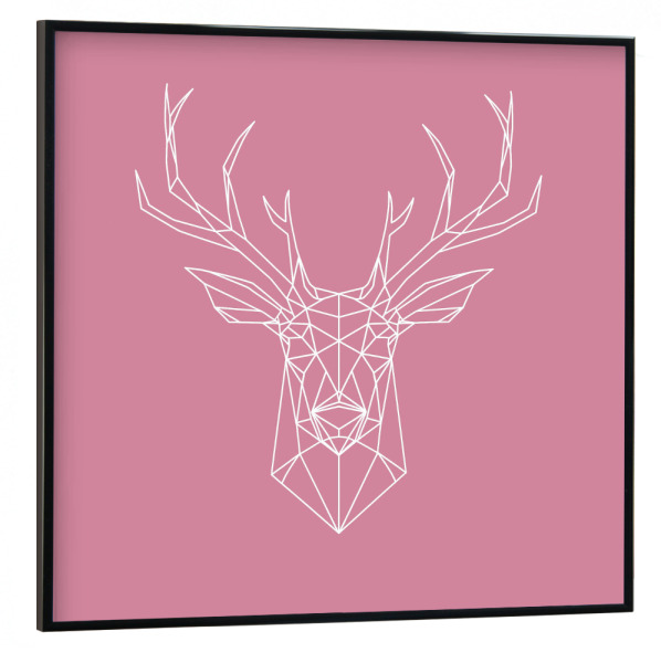 Poster mit schwarzem Rahmen 30x30 cm "Rosa Hirsch Tattoo" artboxONE - Tiere,Abstrakt,Geometrie