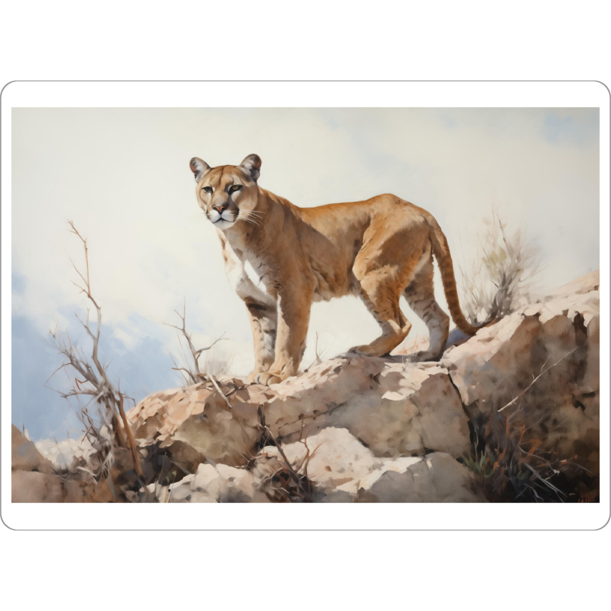 Tischset "Bergpuma" artboxONE - Natur,Tiere - Afrika,Tier,Kunst,Leinwand,Impressionistisch,Berg,Natur,öl,Gemälde,Puma,Wild,Tierwelt - Bild afrika