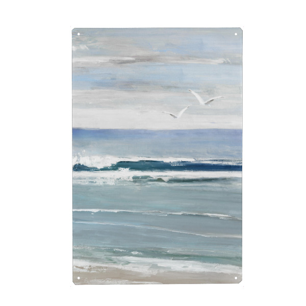 Holzbild "Möwenbucht I" artboxONE - Tiere,Abstrakt,Reise / Strand und Meer - Möwen,Meer,Ozean,Himmel