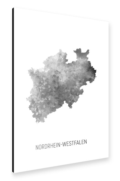 Alu-Dibond "Landeskarte Nordrhein-Westfalen BW" 30x20 cm artboxONE