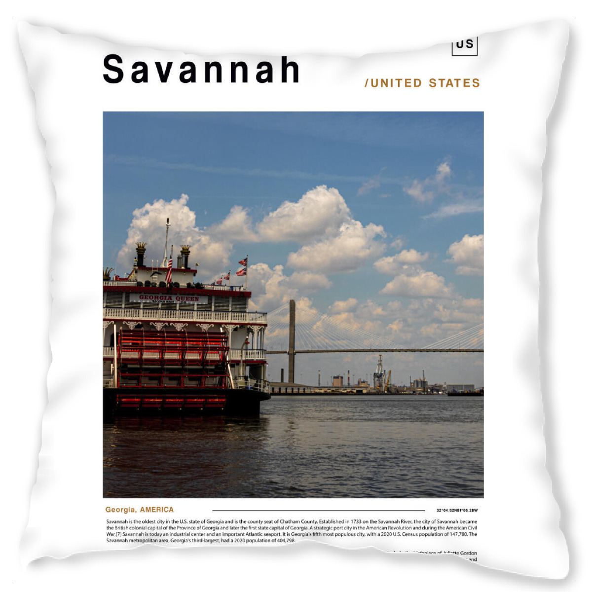 Design-Kissen "Savannah-Zeitungscover" artboxONE - Stߤdte,Architektur