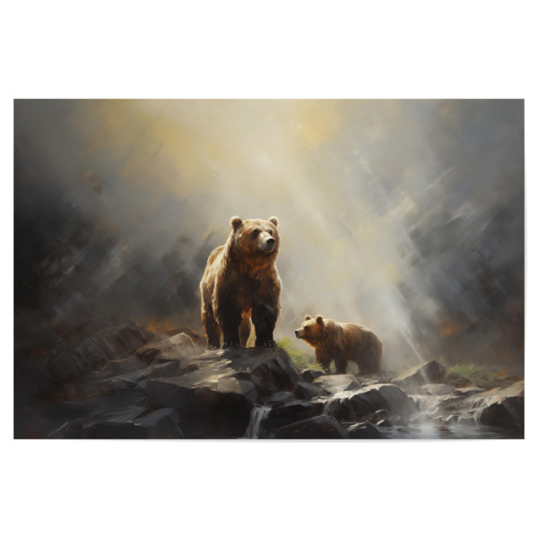 Poster 30x20 cm "Bärenmutter und ihr Junges" artboxONE - Natur,Tiere