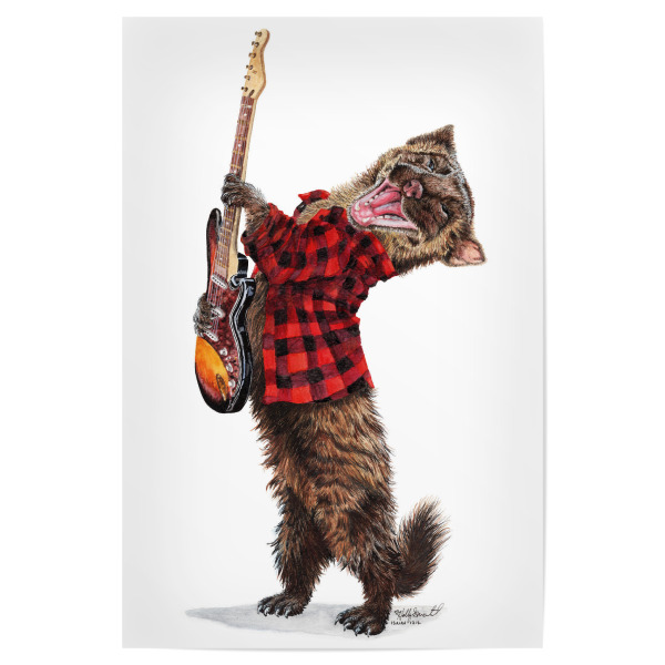 Poster "Rock'n Marten" artboxONE - Tiere,Musik,Lustig - Tiere,Wald,Marder,Musik,Rock,Rock n roll,Gitarre,Humor,Lustig