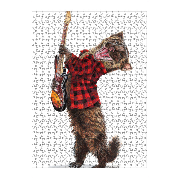 Puzzle Ravensburger "Rock'n Marten" artboxONE - Tiere,Musik,Lustig - Tiere,Wald,Marder,Musik,Rock,Rock n roll,Gitarre,Humor,Lustig - Bild tiere