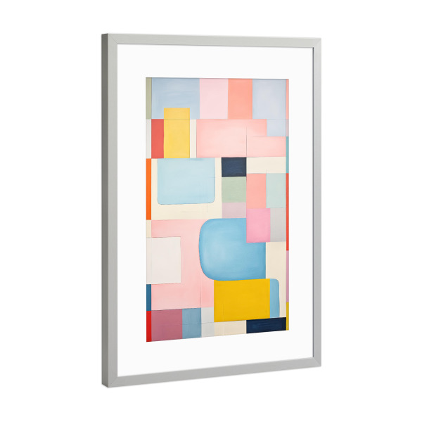 Poster mit Rahmen Silber "Dynamische, kräftige Formen" artboxONE - Abstrakt,Geometrie