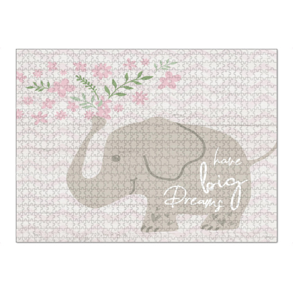 Puzzle Ravensburger "Blumenelefant" artboxONE - Typografie,Für Kinder,Tiere - Elefant,Blumen,Traum,Kinder,Kind,Kinder - Bild elefant