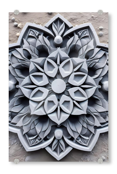 Acrylglasbild "Mandala – Beton – Faser" artboxONE - Floral,Abstrakt,Architektur