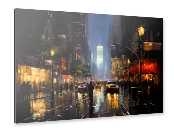 Alu-Dibond "Urban Nightlife Painting" 30x20 cm artboxONE