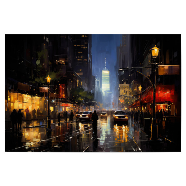 Poster 30x20 cm "Urban Nightlife Painting" artboxONE - Städte / New York,Architektur,Reise / Länder