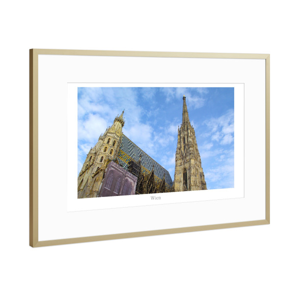Poster mit Rahmen Gold "Vienna Cathedral" artboxONE - Reise,Architektur,Städte / Wien