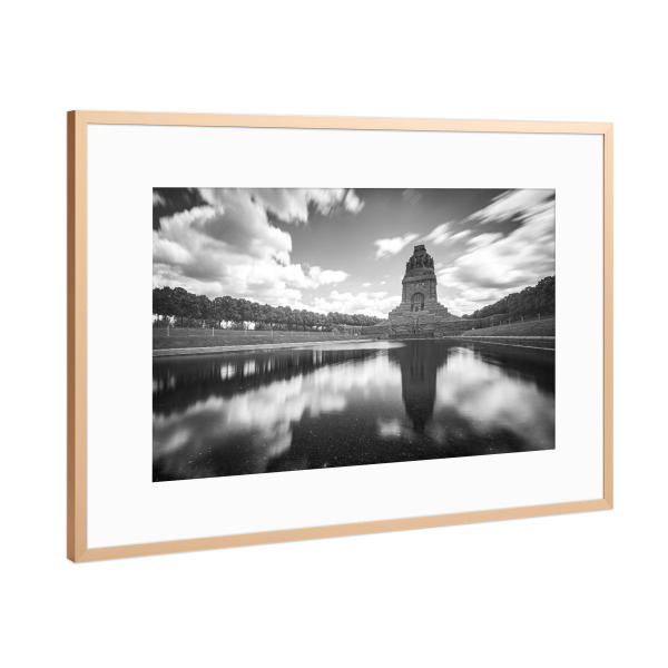 Poster mit Rahmen Kupfer "Völkerschlachtdenkmal in Leipzig" artboxONE - Städte,Reise,Schwarzweiß