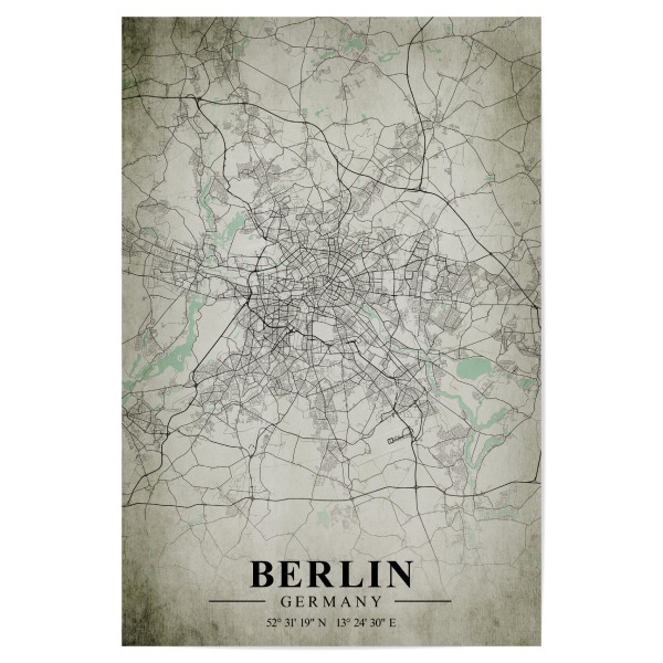 Poster 30x20 cm "Berlin Vintage CityMap" artboxONE - Städte / Berlin,Kartografie