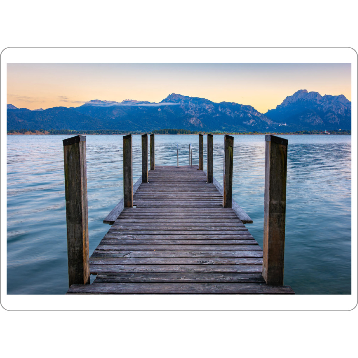 Tischset "Sonnenuntergang am Forggensee" artboxONE - Natur,Reise - Allgäu,Alpen,Forggensee,Steg,Rieden,Bayern,Schwangau,Deutschland,Sonnenuntergang