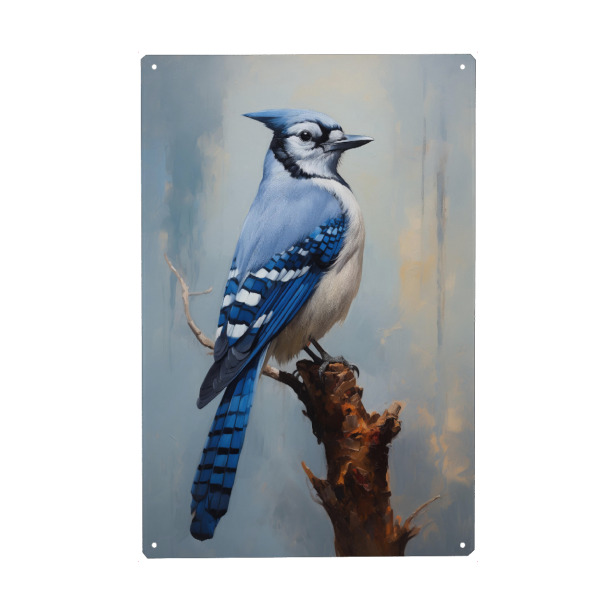 Metall Poster "Blue Jay-Porträt" artboxONE - Natur,Tiere