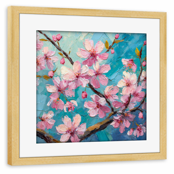 Poster mit Rahmen kiefer "Kirschblüte im Frühling" artboxONE - Natur,Floral,Für Mama