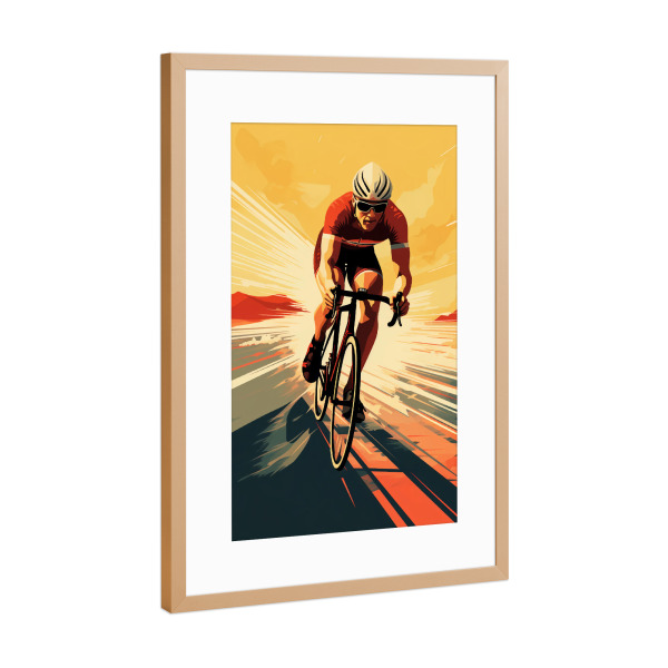 Poster mit Rahmen Kupfer "Triathlon Vintage Retro (matart)" artboxONE - Sport