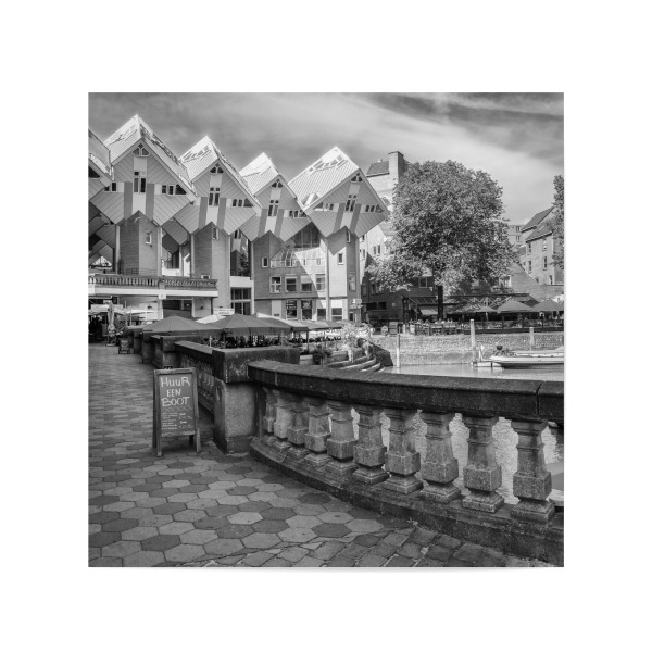 Poster 20x20 cm "Monochrome Kubushäuser Rotterdam" artboxONE - Städte,Schwarzweiß,Architektur
