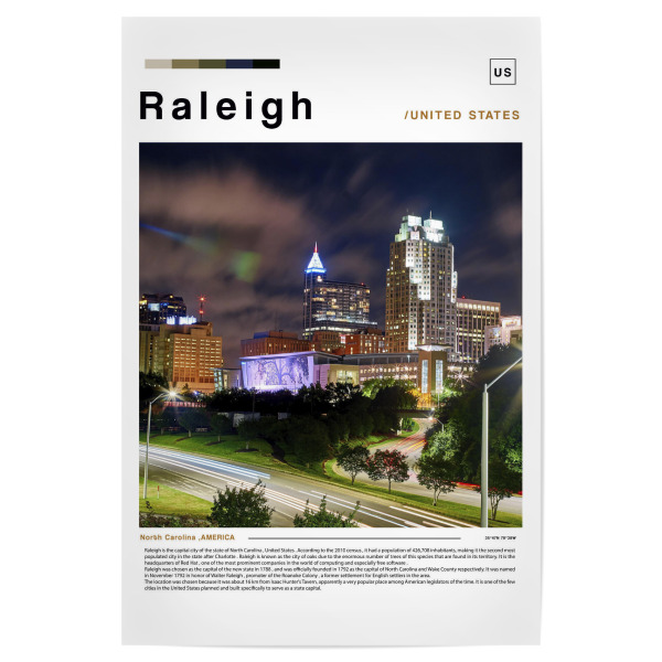 Poster 30x20 cm "Raleigh-Zeitungscover" artboxONE - Städte,Architektur