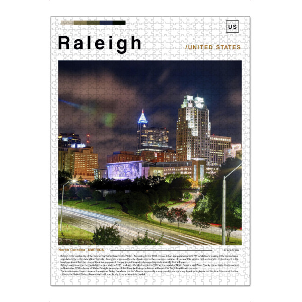 Puzzle Ravensburger "Raleigh-Zeitungscover" artboxONE - Städte,Architektur
