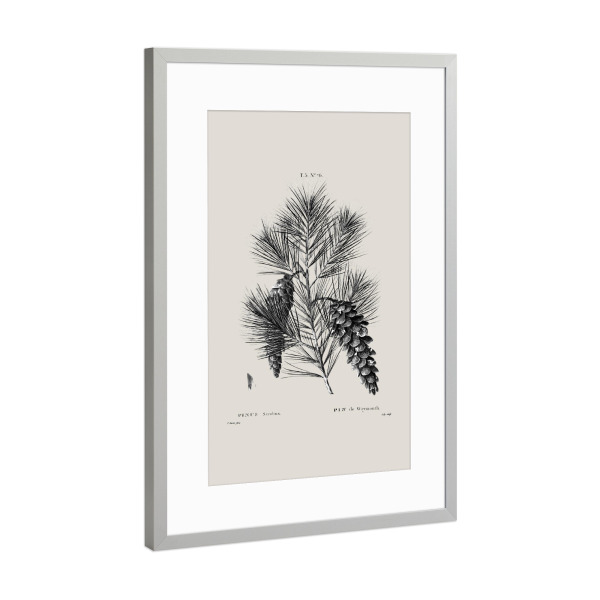 Poster mit Rahmen Silber "Vintage Holiday Pine Christmas" artboxONE - Natur,Floral,Weihnachten,Für Mama