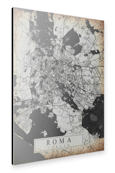 Alu-Dibond "Rom Vintage Stadtplan" 30x20 cm artboxONE
