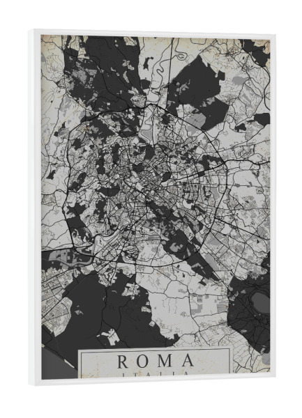 Poster mit weißem Rahmen "Rom Vintage Stadtplan" artboxONE - Städte / Rom,Kartografie