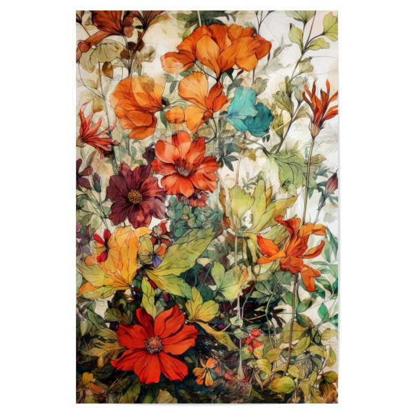 Poster 30x20 cm "Blumen und Blätter P" artboxONE - Natur,Floral - Natur,Blumen,Blumen,Botanische,Blätter,Blatt,Blumen,Garten