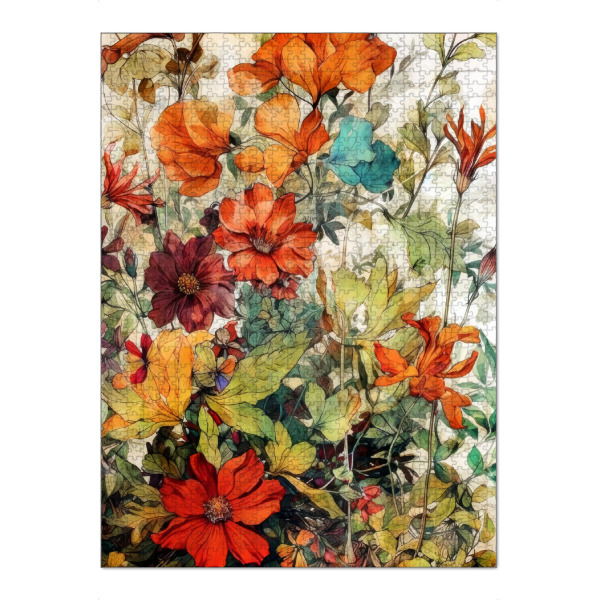 Puzzle Ravensburger "Blumen und Blätter P" artboxONE - Natur,Floral - Natur,Blumen,Blumen,Botanische,Blätter,Blatt,Blumen,Garten - Bild natur