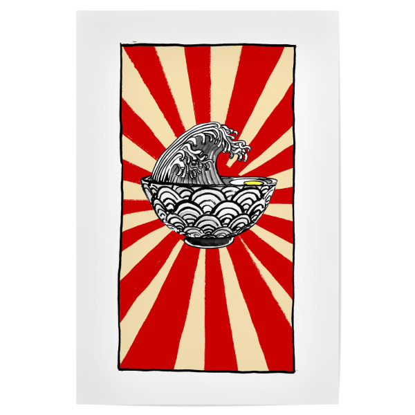 Poster 30x20 cm "Ramen-Suppe, ich liebe Japan" artboxONE - Reise / Asien - Ramen,Suppe,Japan,Sumie,Kanji
