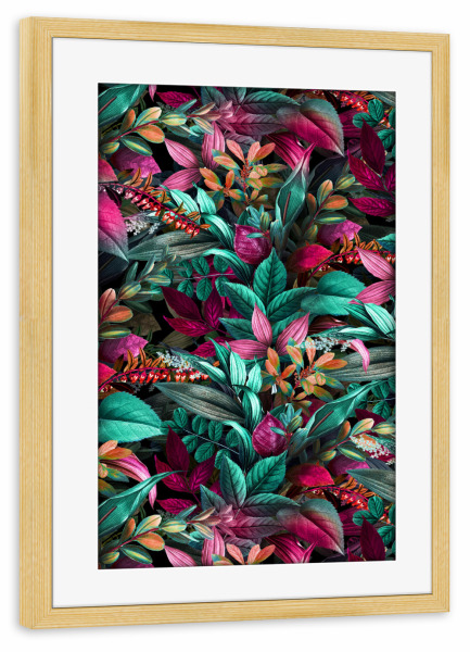 Poster mit Rahmen kiefer "Gartenpunk" artboxONE - Floral,Tiere,Liebe