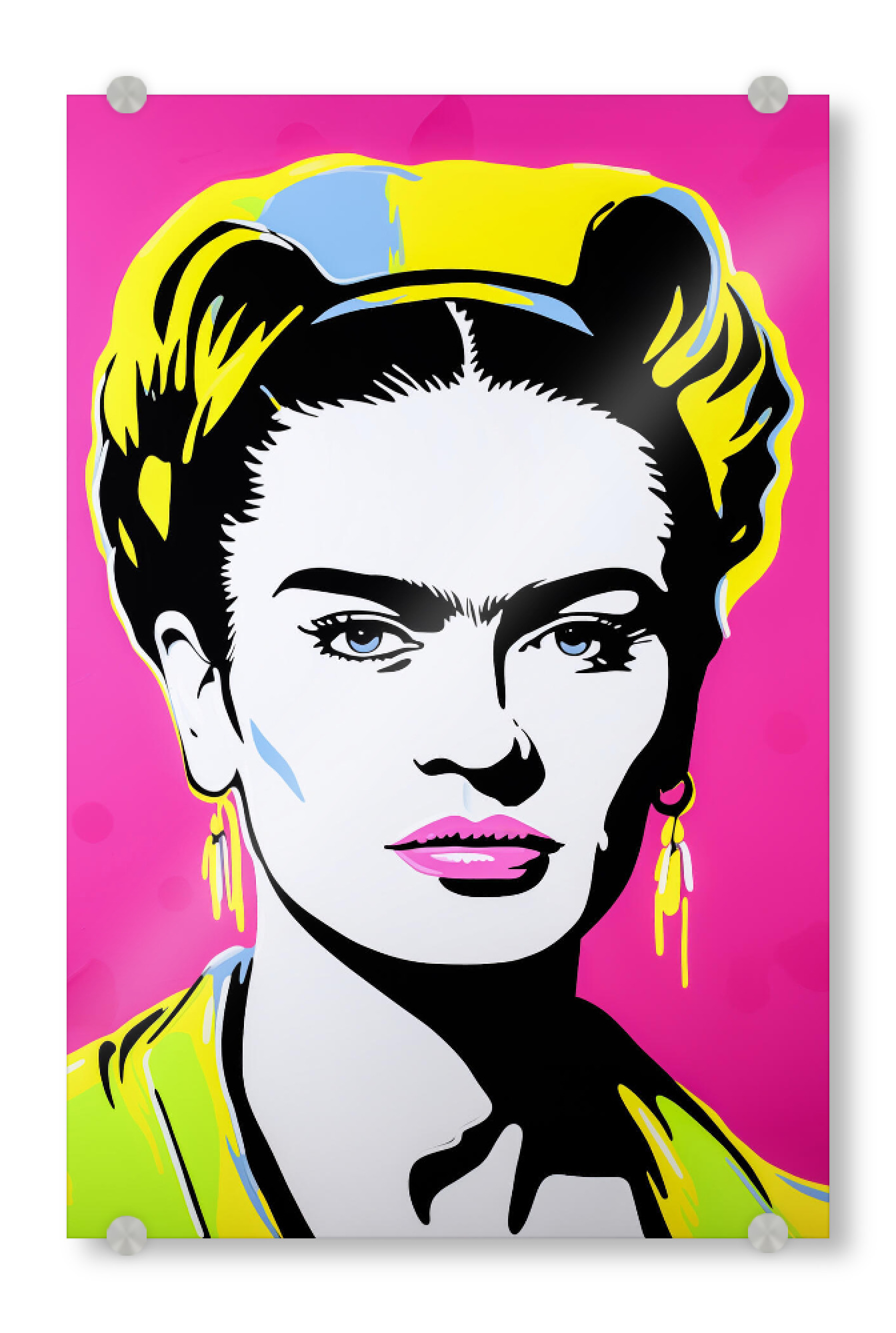Acrylglasbild "Frida pink Selbstporträt" artboxONE - Comic,Abstrakt,Menschen