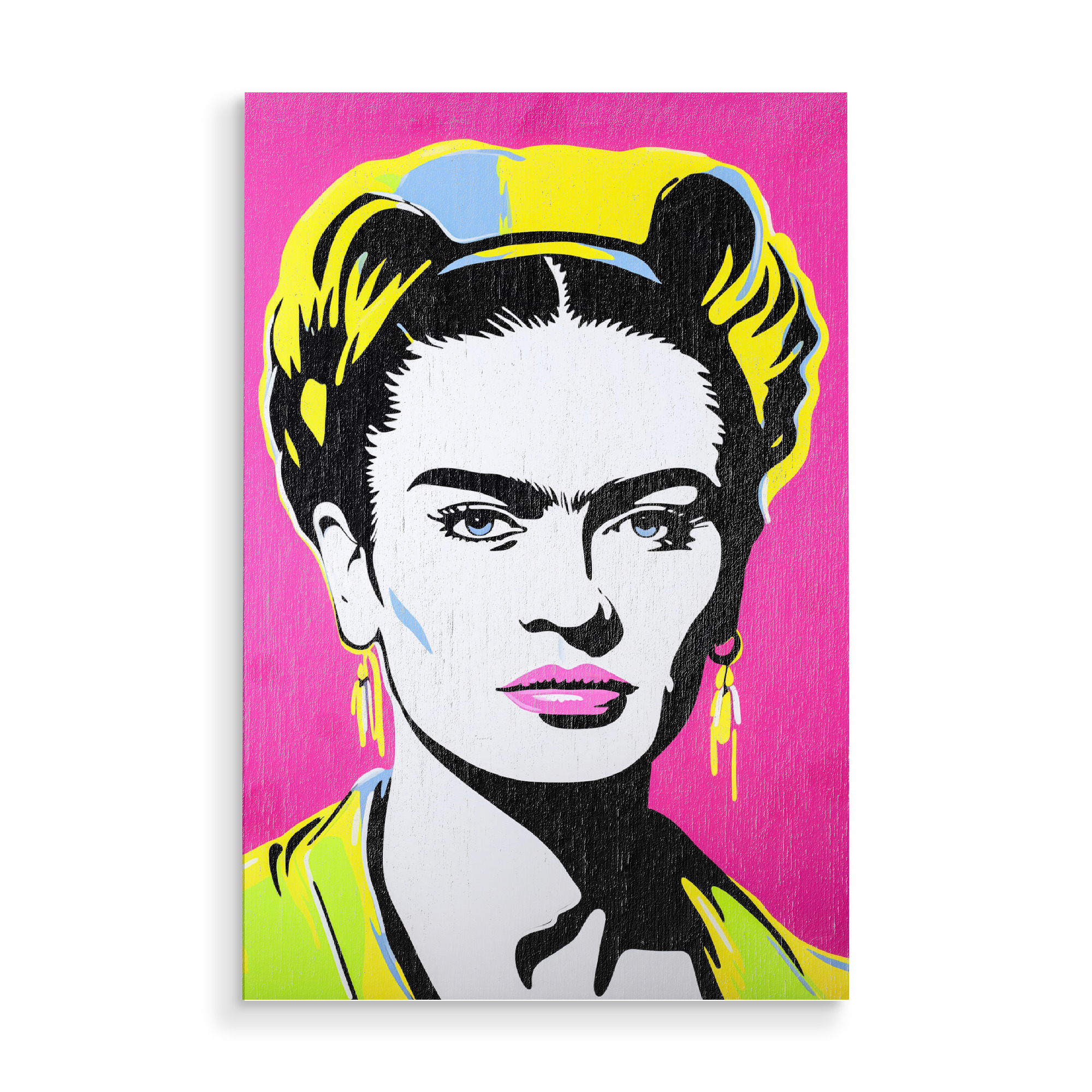 Holzbild "Frida pink Selbstporträt" artboxONE - Comic,Abstrakt,Menschen
