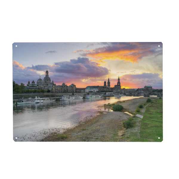 Metall Poster "Die Skyline von Dresden" artboxONE - Reise,Architektur,Städte / Dresden