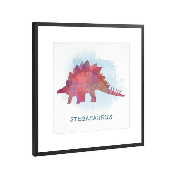 Poster mit Rahmen Schwarz (Metallic) "Der Stegosaurus" artboxONE - Typografie,Für Kinder,Tiere - Stegosaurus,Dinosaurier,Dino