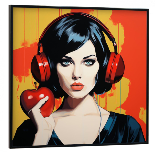 Poster mit schwarzem Rahmen 30x30 cm "APFELFRAU" artboxONE - Essen & Trinken,Abstrakt,Fashion,Für Mama - Apfel,Frau,Frau,Apfel,Frucht,Obst