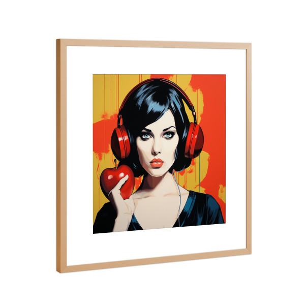 Poster mit Rahmen Kupfer "APFELFRAU" artboxONE - Essen & Trinken,Abstrakt,Fashion,Für Mama - Apfel,Frau,Frau,Apfel,Frucht,Obst