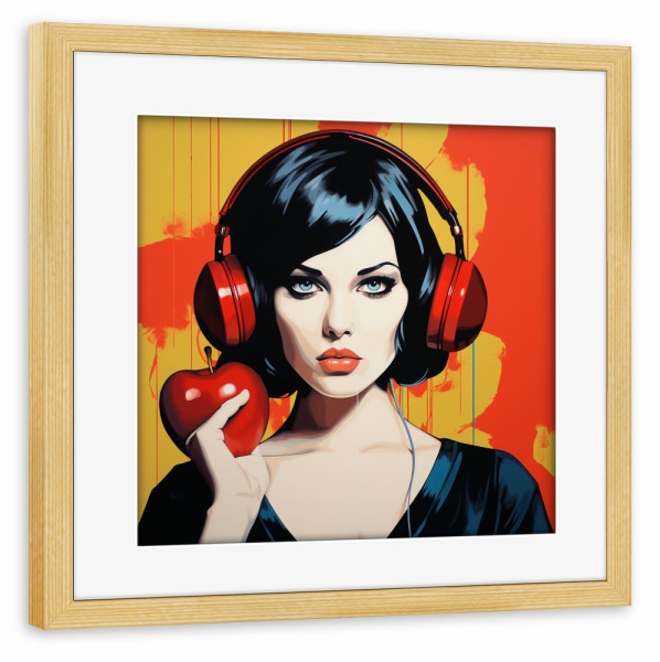 Poster mit Rahmen kiefer "APFELFRAU" artboxONE - Essen & Trinken,Abstrakt,Fashion,Für Mama - Apfel,Frau,Frau,Apfel,Frucht,Obst