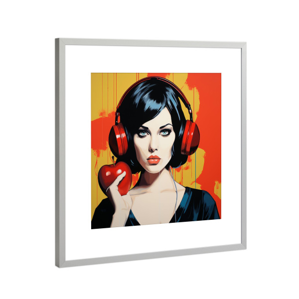 Poster mit Rahmen Silber "APFELFRAU" artboxONE - Essen & Trinken,Abstrakt,Fashion,Für Mama - Apfel,Frau,Frau,Apfel,Frucht,Obst