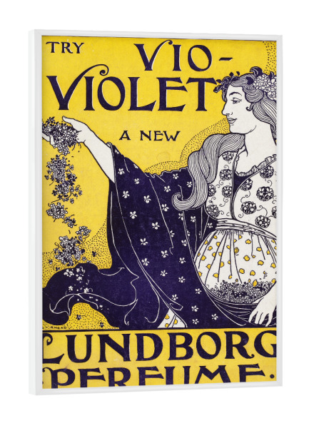 Poster mit weißem Rahmen "Louis Rhead - Frau mit Blumen" artboxONE - Typografie,Menschen,Fashion
