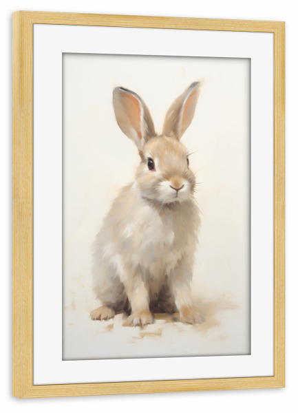 Poster mit Rahmen kiefer "Young rabbit" artboxONE - Natur,Tiere