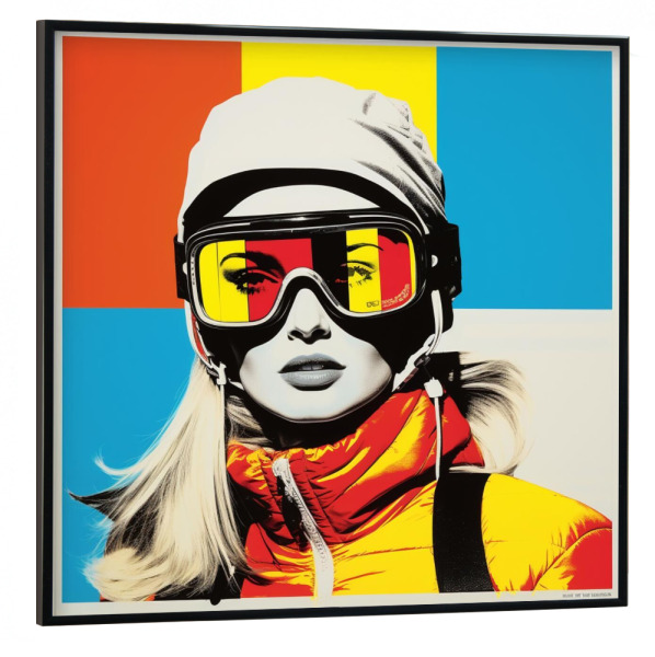 Poster mit schwarzem Rahmen 30x30 cm "SKI-SCHÖNHEIT" artboxONE - Abstrakt,Menschen,Fashion,Für Mama - Popart,Ski,Skifahren,Winter,Schnee