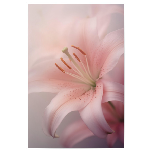 Poster "Zarte Lilienblume" artboxONE - Natur,Floral - Zart,Detail,Blume,Farben,Lillium,Makro,Natur,Rosa,Weich,Frühling,Violett