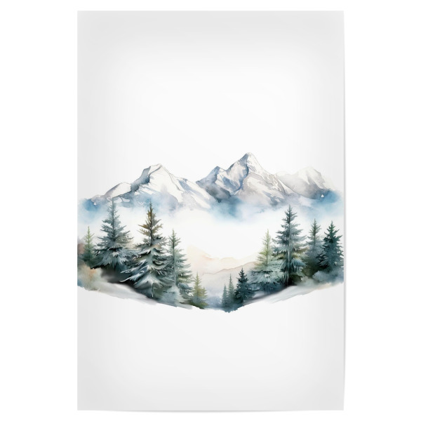 Poster "Felsige verschneite Berge" artboxONE - Natur,Abstrakt,Weihnachten,Für Mama,Für Papa