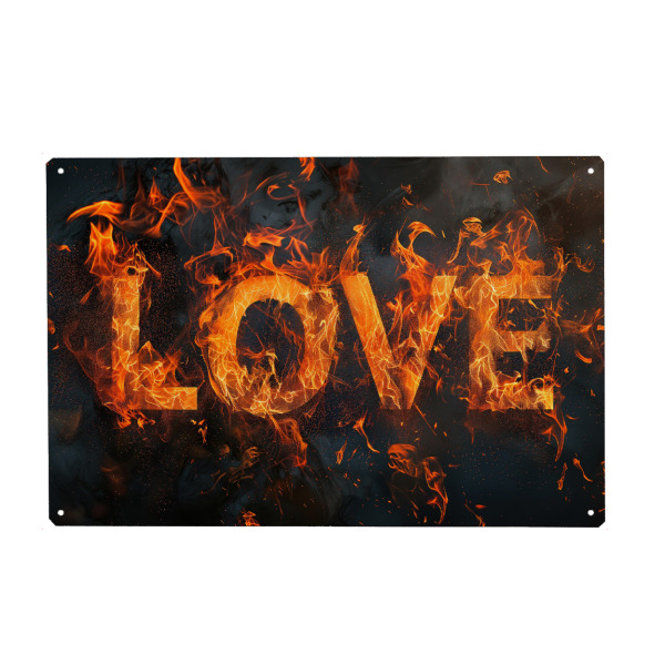 Metall Poster "Brennende Liebe" artboxONE - Typografie,Liebe
