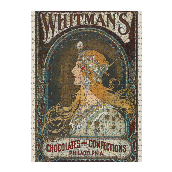 Puzzle Ravensburger "Mucha - Chocolate Philadelphia" artboxONE - Floral,Essen & Trinken,Menschen