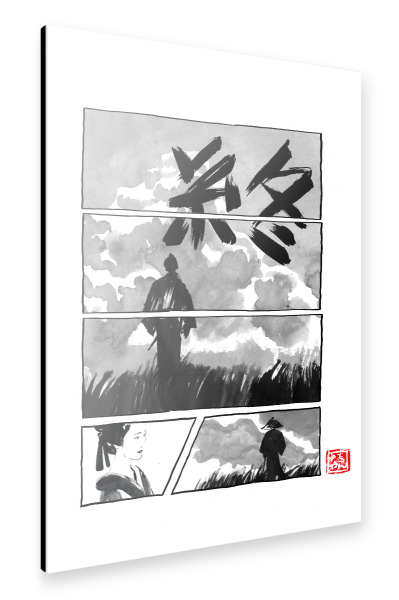 Alu-Dibond "Manga das Ende weiß" 30x20 cm artboxONE