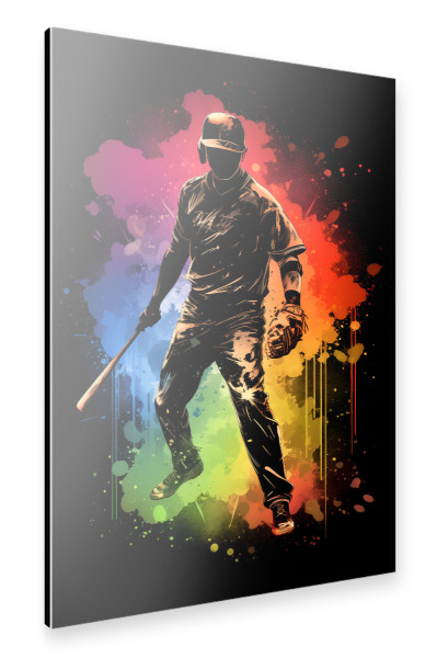 Alu-Dibond "Baseball Colorful (matart)" 30x20 cm artboxONE