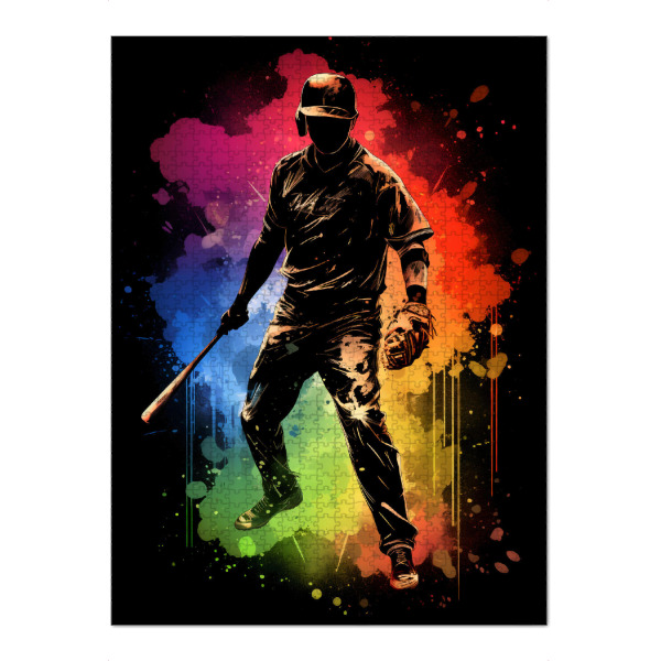 Puzzle Ravensburger "Baseball Colorful (matart)" artboxONE - Sport - Baseball,Mlb,Major league baseball,Ball,Team,Sport,Colorful,Watercolor