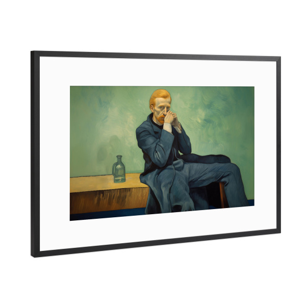Poster mit Rahmen Schwarz (Metallic) "Van Gogh Selbstportrait" artboxONE - Abstrakt,Menschen,Geometrie